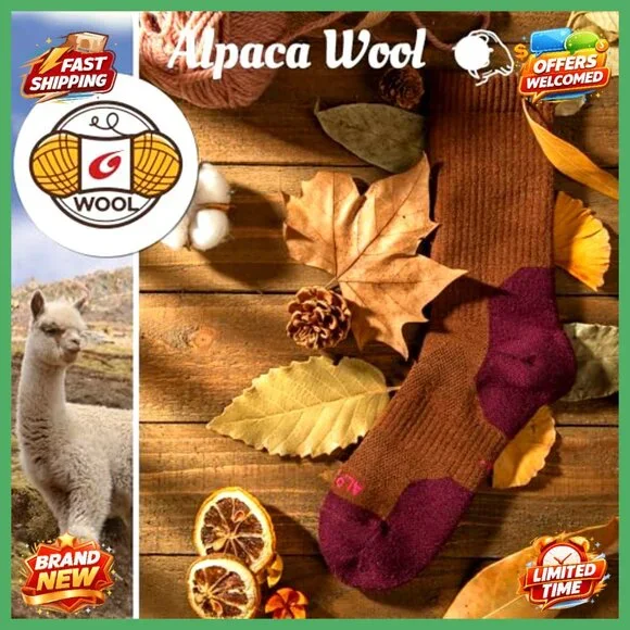 Alpaca Wool Thermal Compression Socks 2 Pairs Men Women Hiking Hunting - Picture 3 of 7